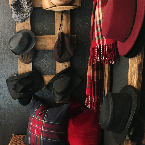 rustic hat rack
